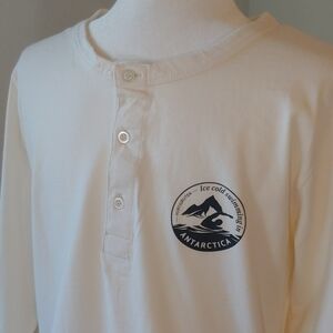 Hurtigruten Expeditions Unisex Polar Swim Cream Long Sleeve Henley Small NWT
